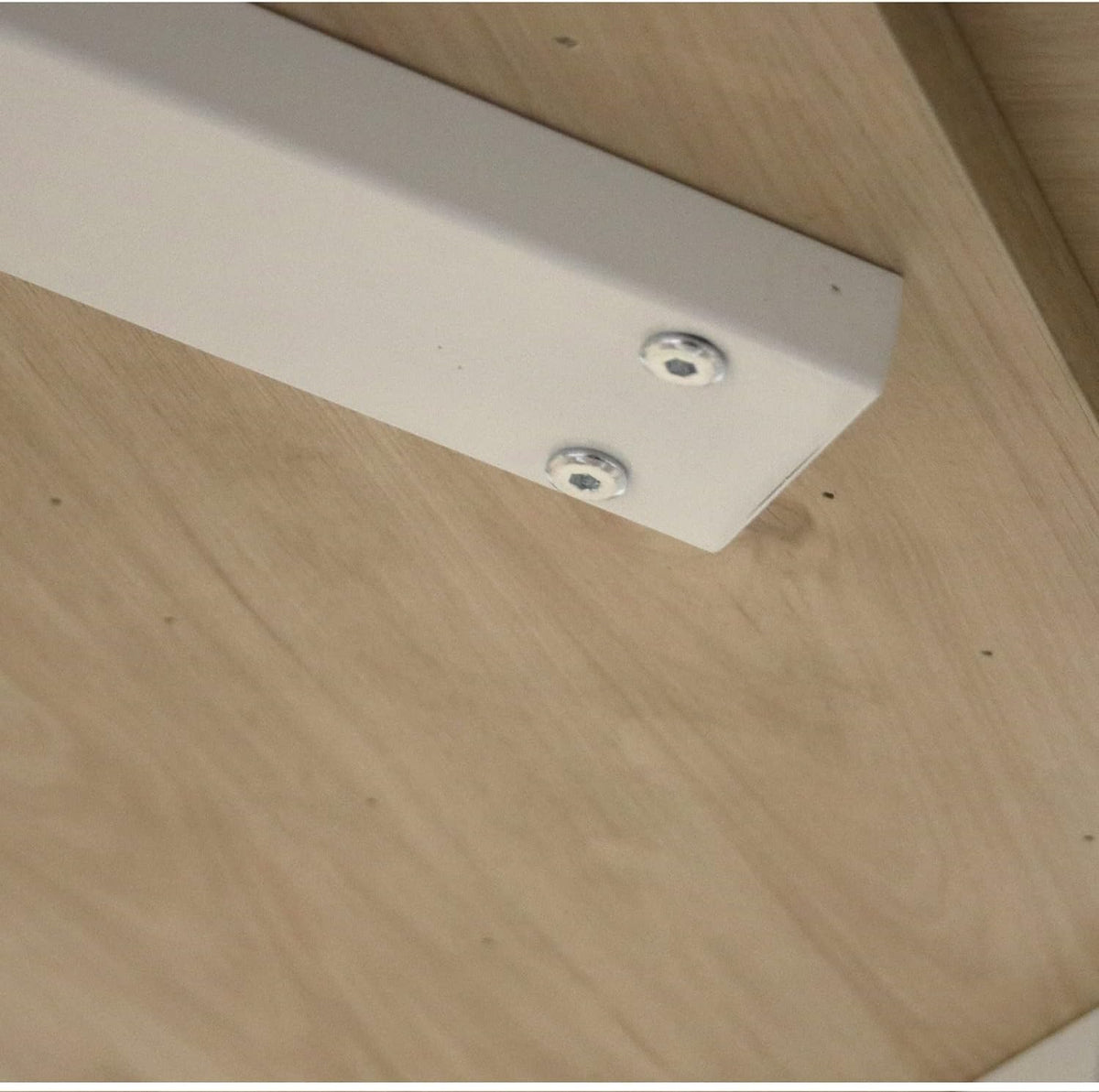 DRW Eettafel van natuurlijk hout en metaal, in natuur en wit, 160 x 90 x 75 cm, dikte van de tafel: 3,2 cm