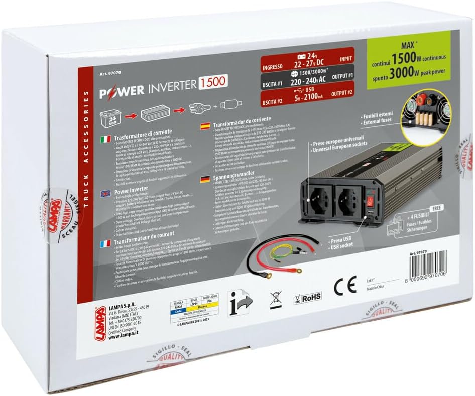 Lampa Power Inverter 1500W24->220V SPUNTO 3000W ROHS