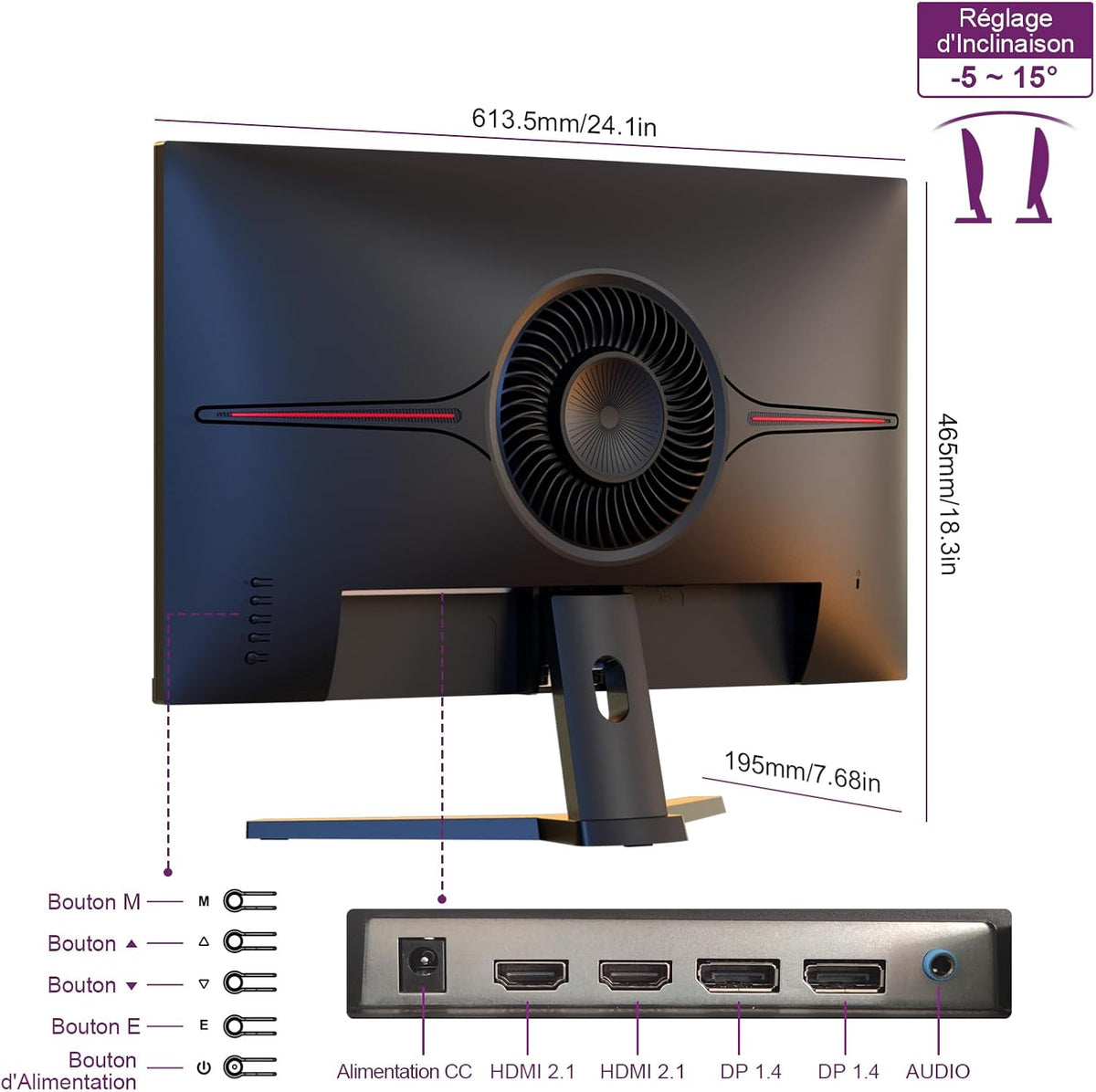 Gaming-monitor 27 inch, QHD 1440p, computer 200 Hz, 1 ms, IPS, 95% DCI-P3, 1200:1, Eye Care Screen, Gaming HDMI 2.1 & DP 1.4