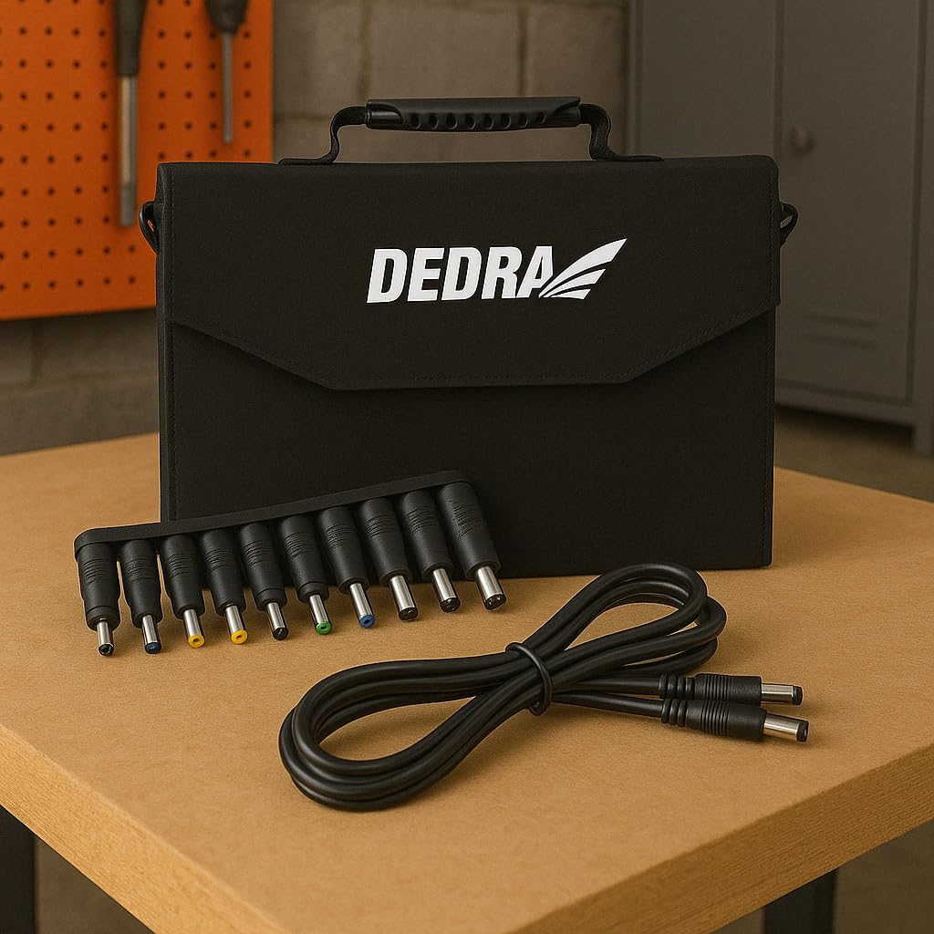 DEDRA DEZT0040 Zonnecollector, balkonkrachtcentrale, 40 W, met ledlicht, gewicht 1,9 kg, IP65-bescherming, monokristallijne zonnepanelen, USB-oplader op zonne-energie, voor camping, tuin, balkon en