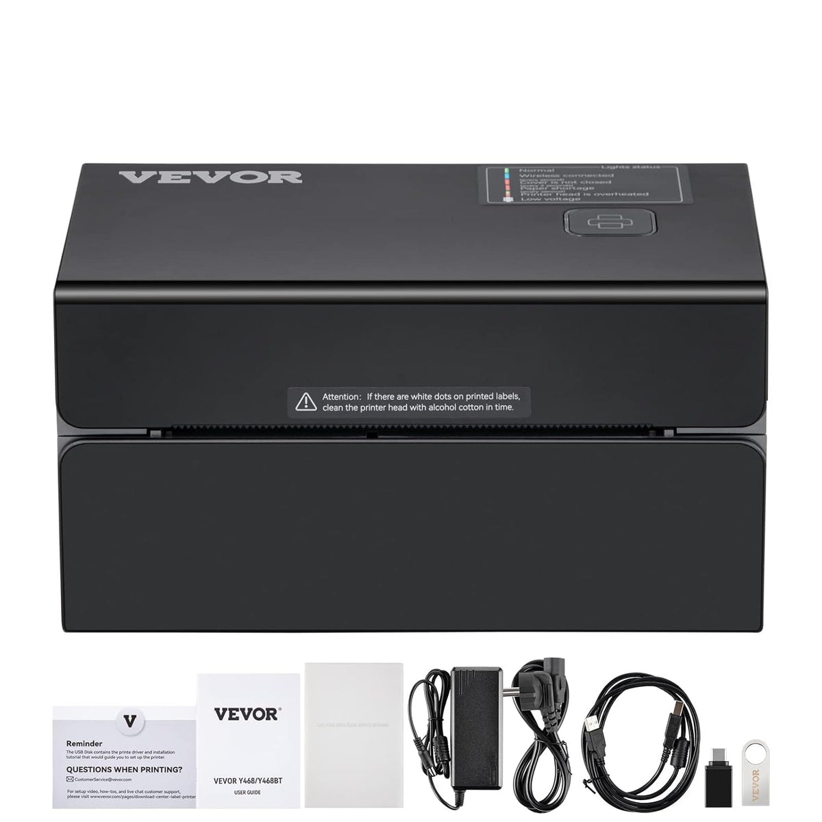 VEVOR Bluetooth labelprinter HD (300DPI), DHL labelprinter met USB-poort en automatische herkenning van etiketten, ondersteunt Windows/MacOS/Linux, geschikt voor Amazon, Ebay, Etsy, enz
