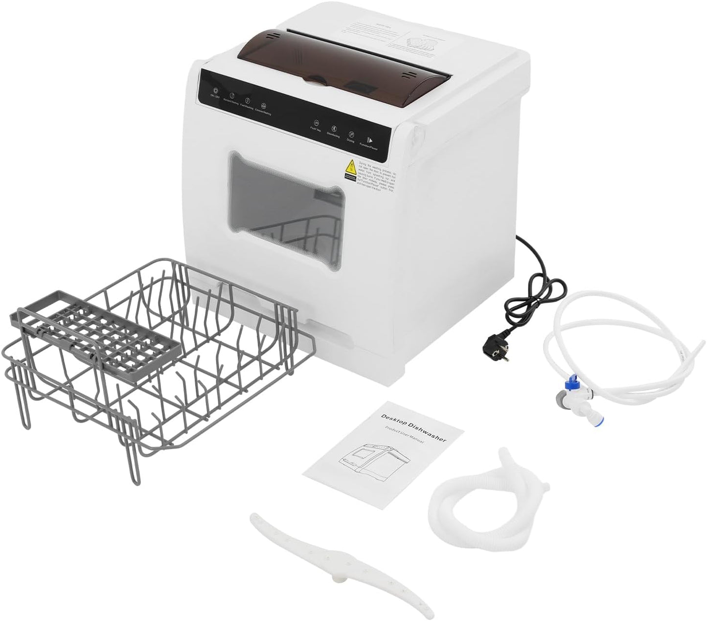 Freestanding dishwasher 1100W 52dB Table dishwasher 220V Multi-function touch screen dishwasher 360° double spray arms Freestanding table dishwasher 4-6 place settings