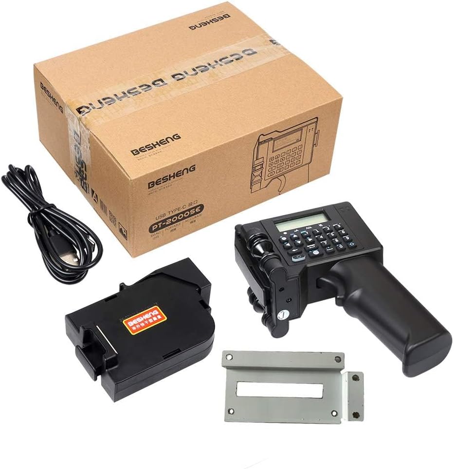 PT2000SE Draagbare Handheld Printer met Snel Drogende Inktcartridge, Handheld Inkjetprinter voor Tekst Datum Barcode QR Code - Afdrukken op Metaal, Karton, Hout