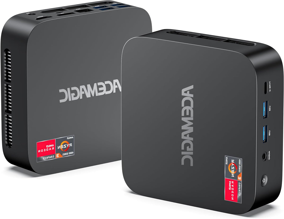 ACEMAGIC Kron Mini K1 Mini PC, AMD Ryzen 4300U, Windows 11 Pro Mini PC (4C/CT, 3.7GHz, Best 3500U/N150/N97), 16GB DDR4 512GB Mini PC, Triple Display 4K/WIFI5, Educational, Office - QUORE