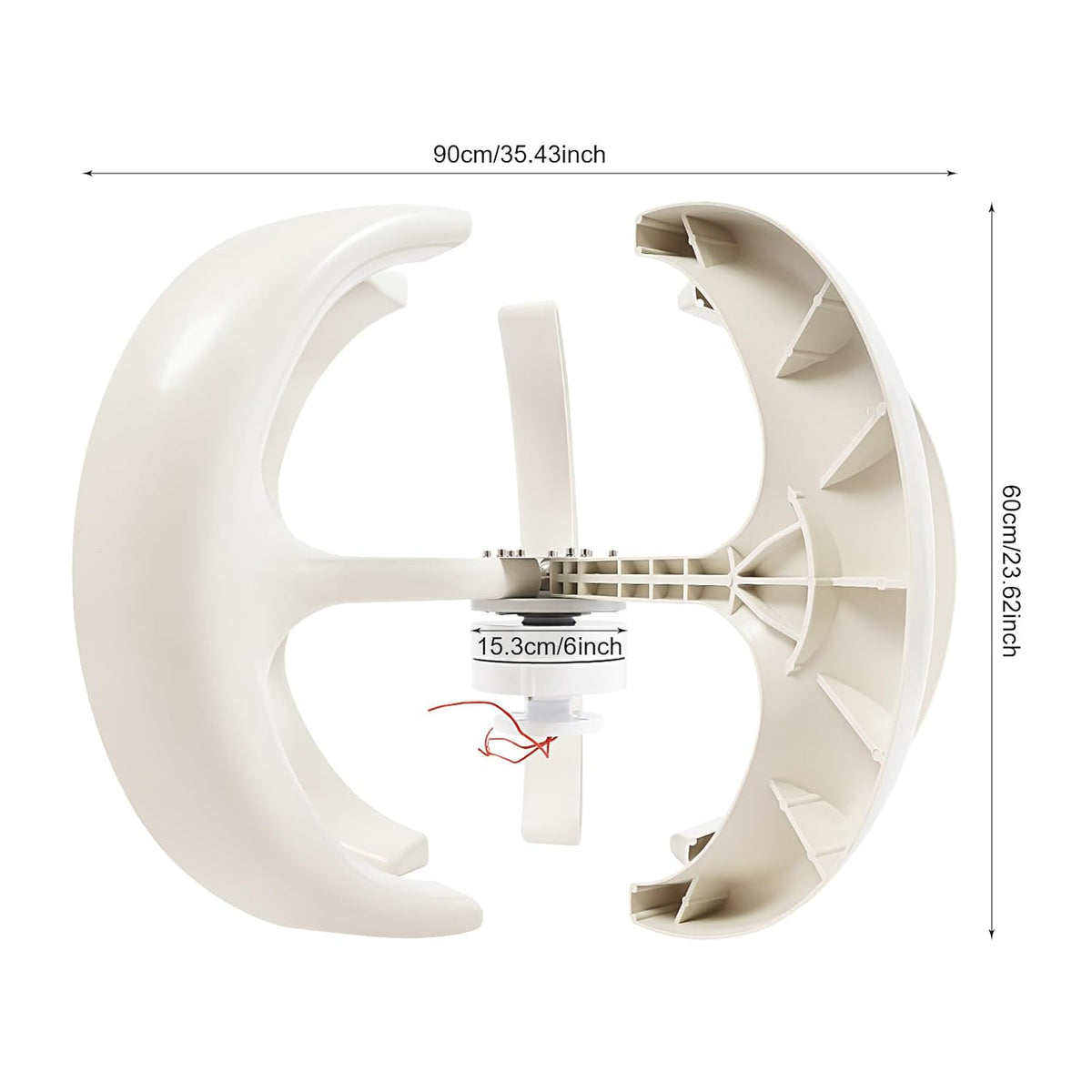 OUKANING 600W Lantern Design Wind Turbine Vertical Wind Turbine for Home, Low Start Wind Speed (2m/s), Quiet with IP67 Controller, for Home, Boat, Garden - QUORE