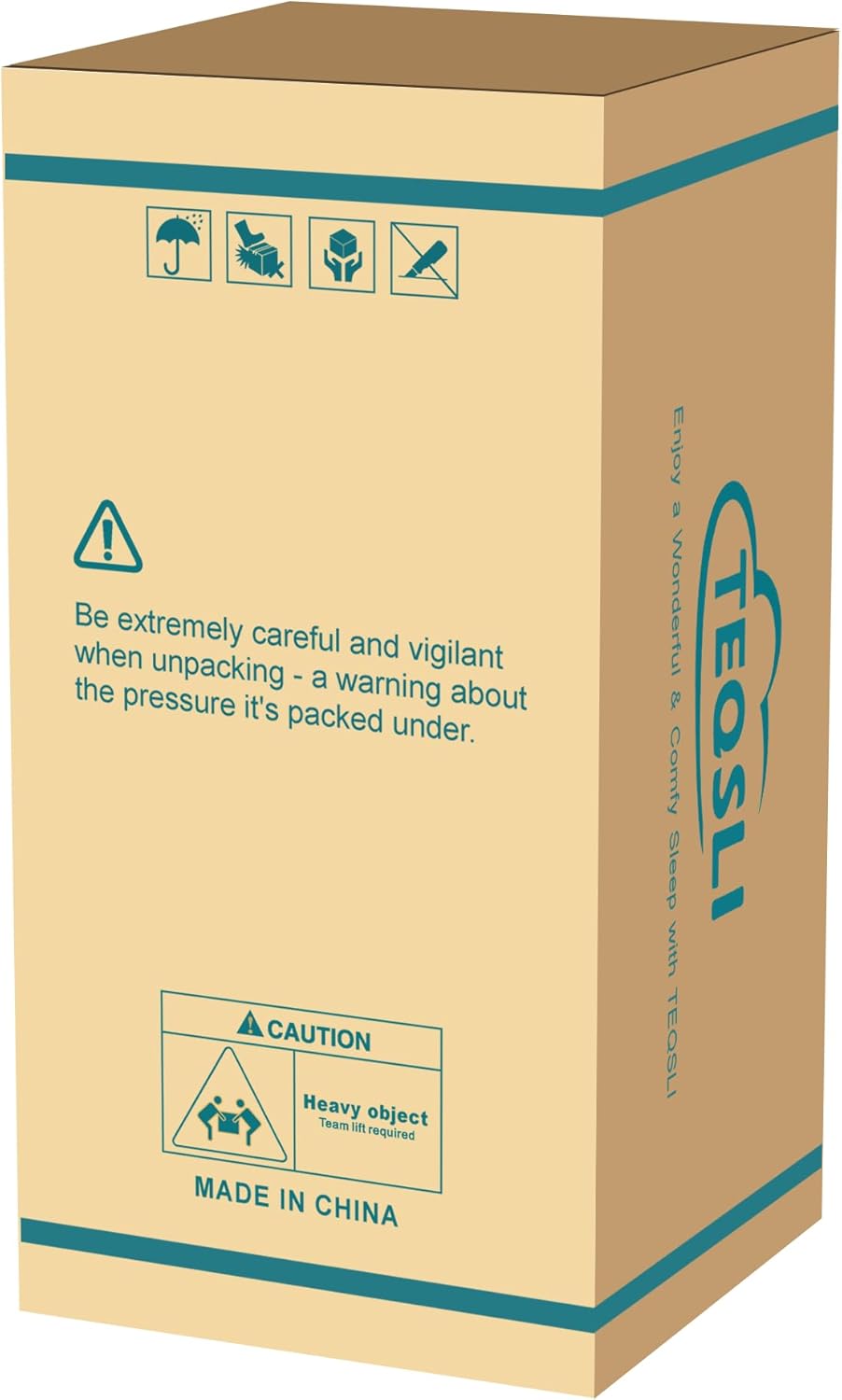 TeQsli Orthopedische tweepersoonsmatras, 25,5 cm (25 cm) met 7 zones, 4FT6 gel traagschuim en pocketvering, hybride tweepersoonsmatras voor druk- en rugpijnverlichting, medium stevig, randsteun, 135 x