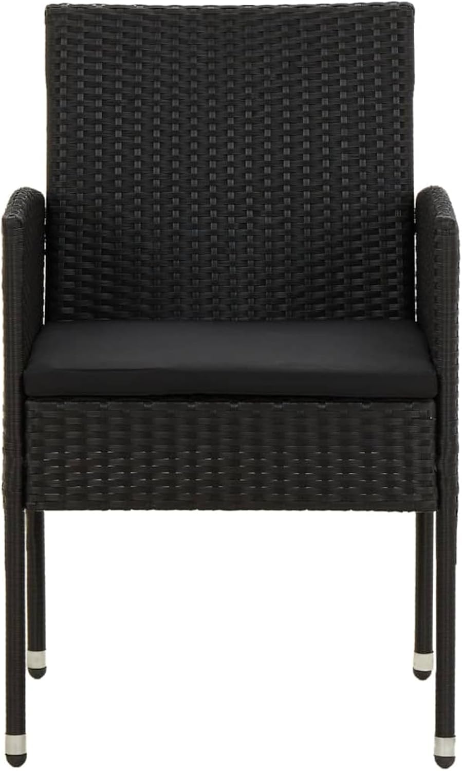 Tidyard Eetkamerset voor tuin, 5 stuks, van polyrotan zwart, tafel en stoelen, tuinmeubelset, eetkamer voor buiten, tafel en tuinstoelen, set voor buiten, van rotan - QUORE