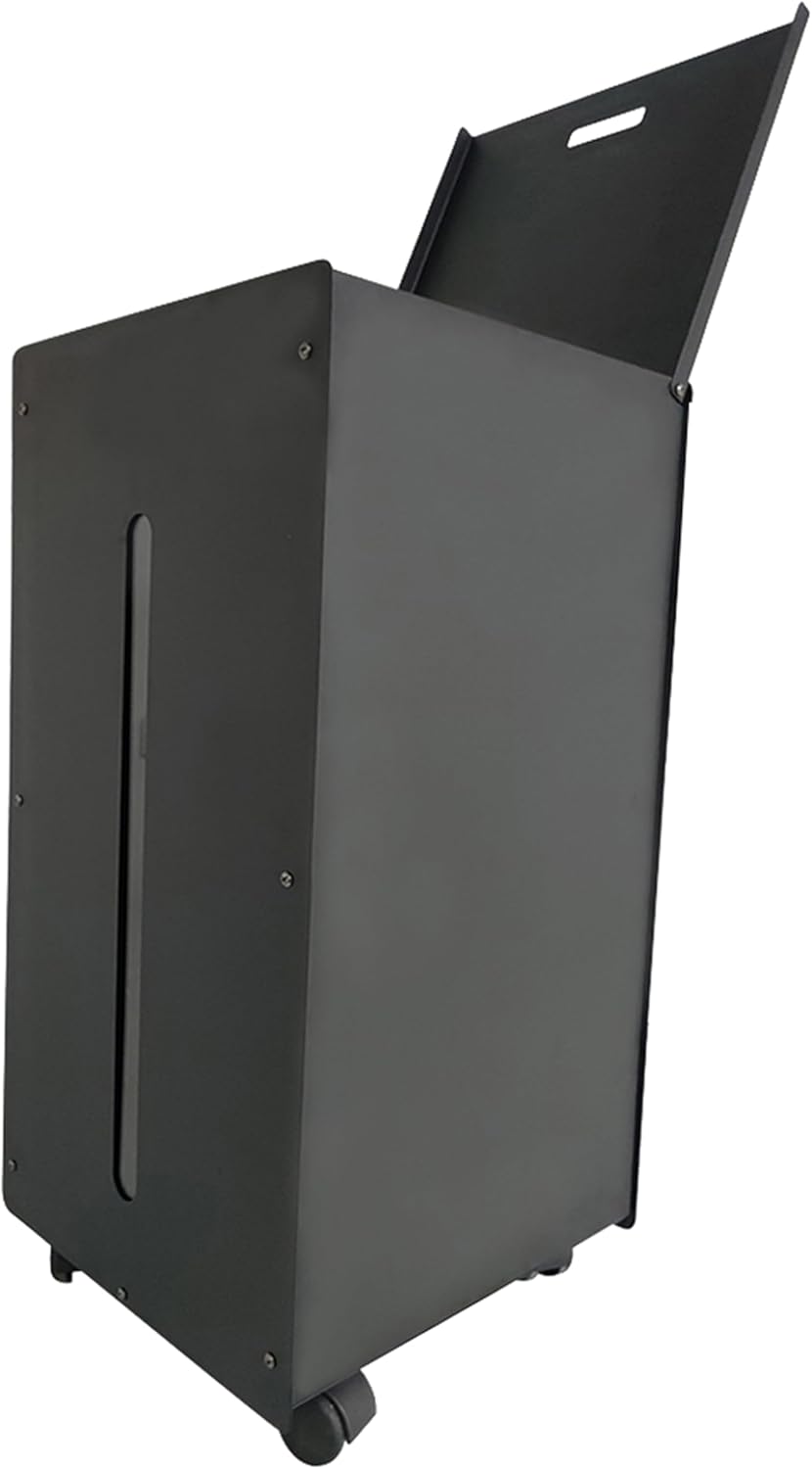 FIREFIX Pelletbox met wielen en tankdeksel, zwart gecoat,