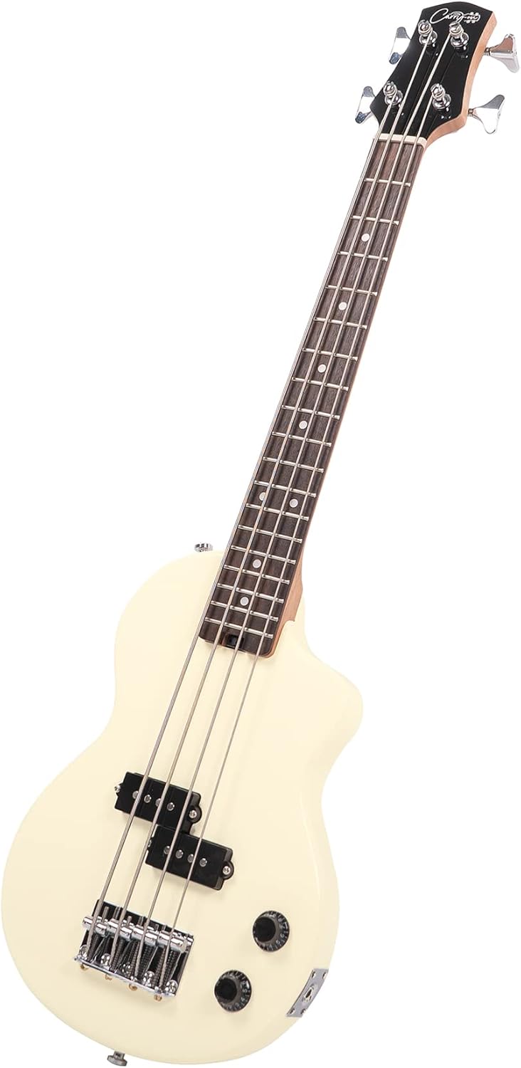 Carry-on By Blackstar Mini Elektrische Basgitaar Vintage Wit Perfect voor Kinderen en Volwassenen, Beginners en Reizen