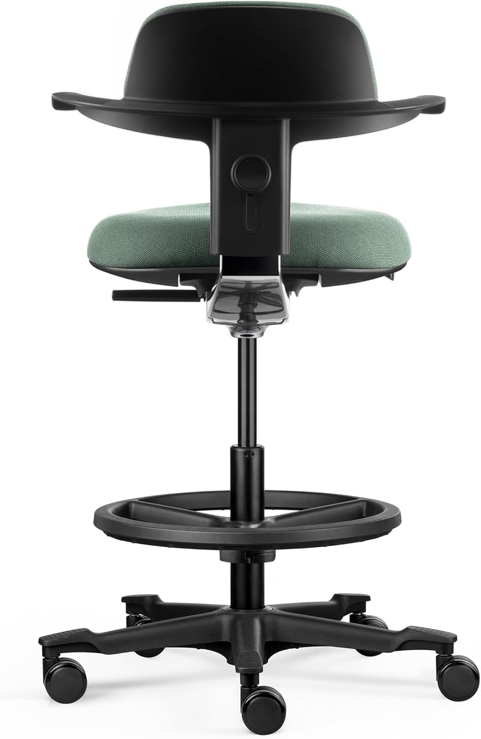 hjh OFFICE Ergonomische werkstoel TOP WORK 40 – Stoel met in hoogte verstelbare rugleuning, verstelbare zitneiging en zitdiepte, in hoogte verstelbare voetenring, Groen