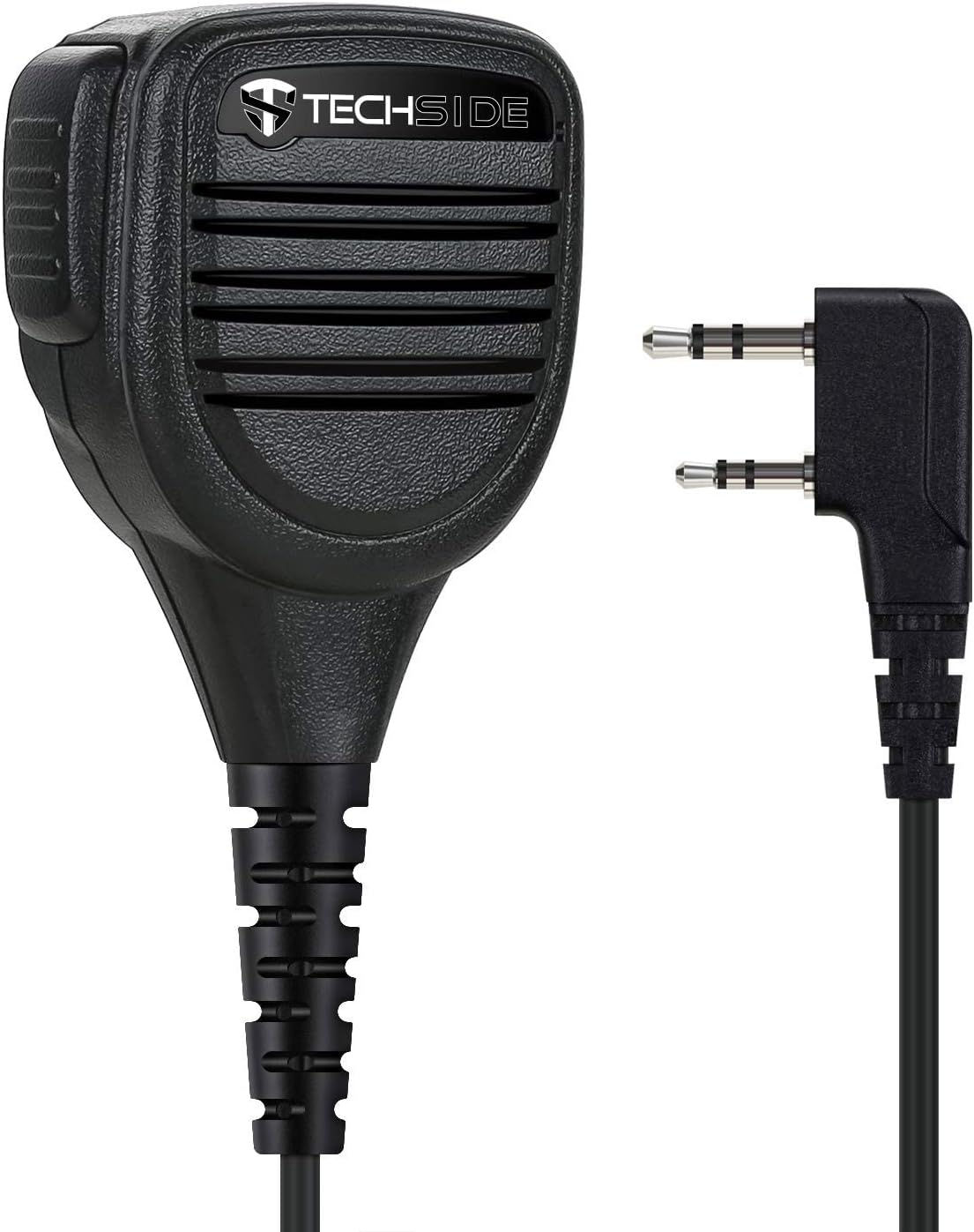TechSide Kenwood Luidsprekermicrofoon, waterdicht, 2-polig, jack 3,5 + draaibare clip voor radio-ontvanger, compatibel TS-T9+ TI-F8+ Midland G10 G11V CT210 BaoFeng UV5RA UV-82 (5 stuks)