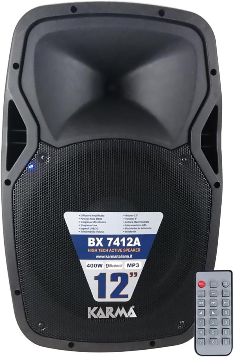 Versterker – Actieve Speaker – Luidspreker – Box – Geluidsinstallatie – 300 W – Bluetooth, USB en SD – 12 inch Woofer en Titanium Tweeter