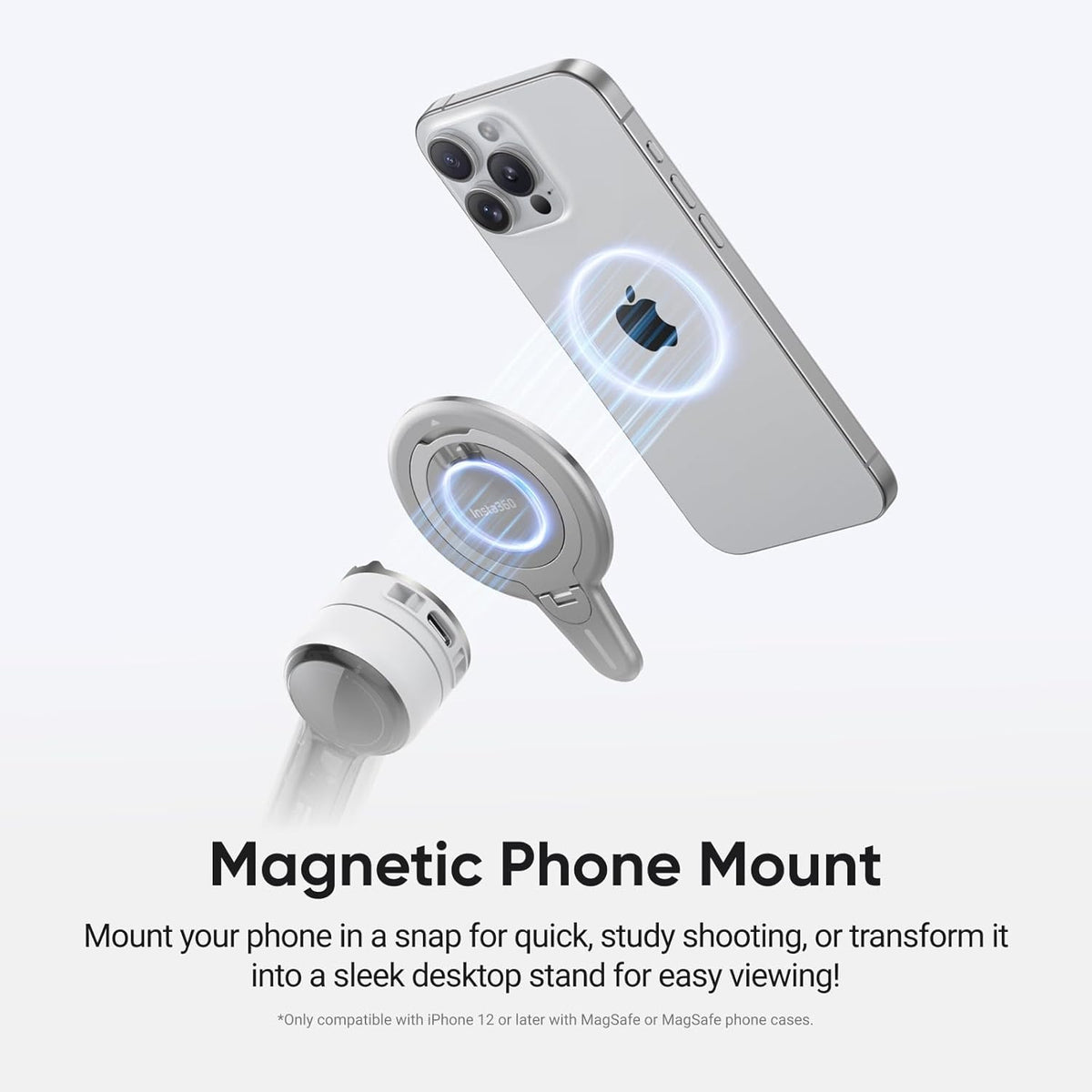 Insta360 Flow 2 Pro Gimbal Stabilizer voor iPhone, Android, AI Phone Gimbal, Ingebouwde Selfie Stick & Statief, Telefoonstabilisator voor video-opname, Youtube, Tiktok, Travel - Ultimate Creator