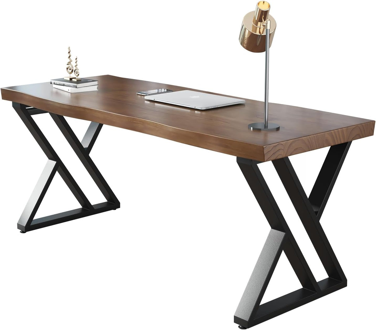 Massief houten bureau, 140 x 70 cm, thuiskantoortafel met dik werkblad, pc-werkplek en kantoormeubel, modern bureau van grenenhout, ideaal voor leren, schrijven, eten