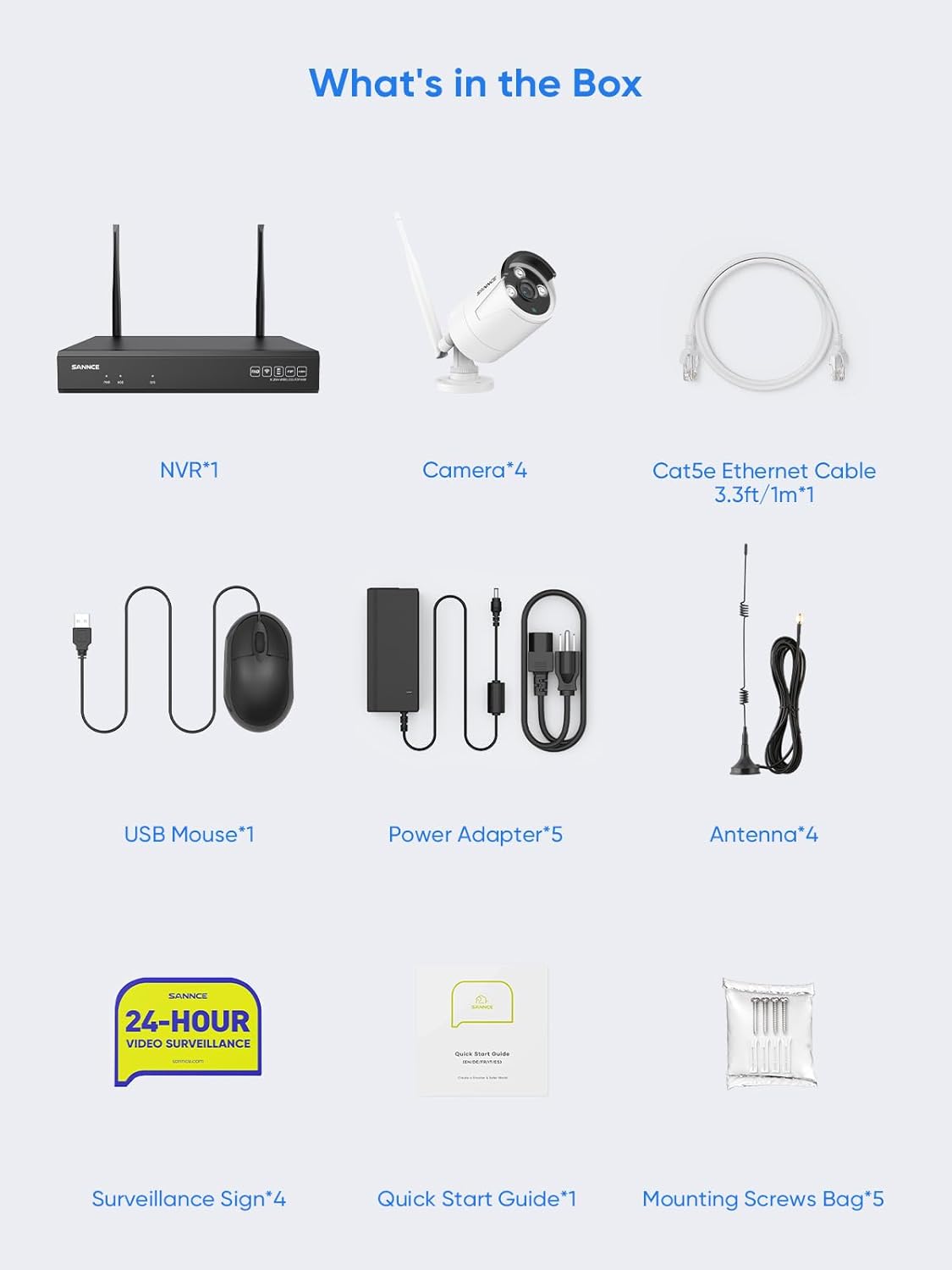 bewakingscamera set – beveiligingscamera set – camerabewaking – outdoor camera – wifi camerasysteem – 5 MP resolutie – AI menselijke detectie – IP66 waterdicht – draadloze 10CH NVR – Alexa compatibel