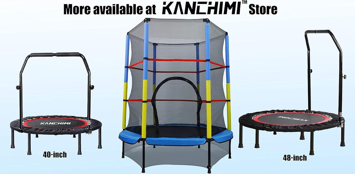 Kanchimi 48 inch Opvouwbare Mini Fitness Indoor Oefening Workout Rebounder Trampoline met Handvat, Max Belasting 350 lbs (zwart)