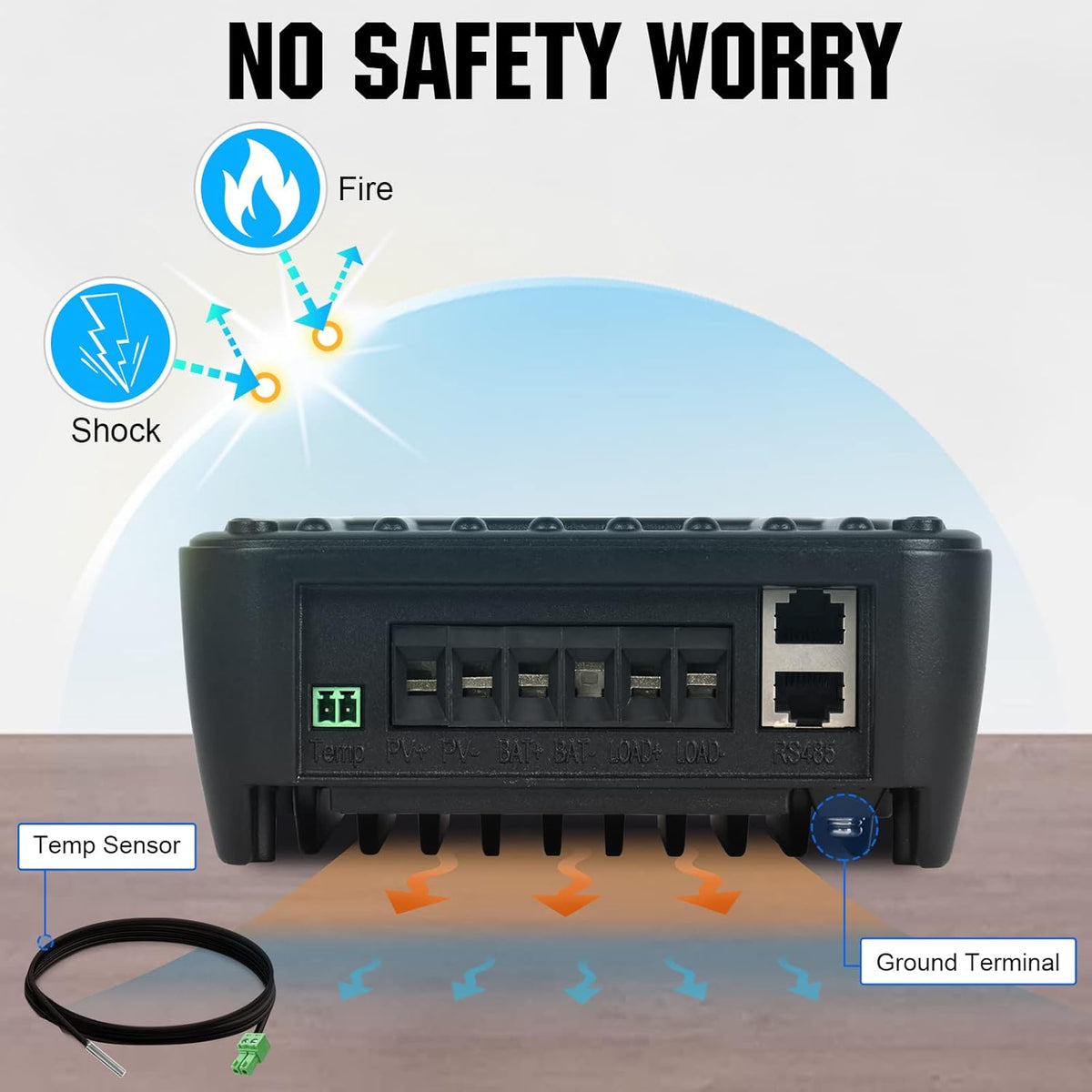 MPPT Zonnepaneelregelaar – Laadregelaar – Zonne-energie Controller – Solar Charge Controller – Batterijregelaar – 40A Capaciteit – OLED Display – Hoge Laadefficiëntie 99%