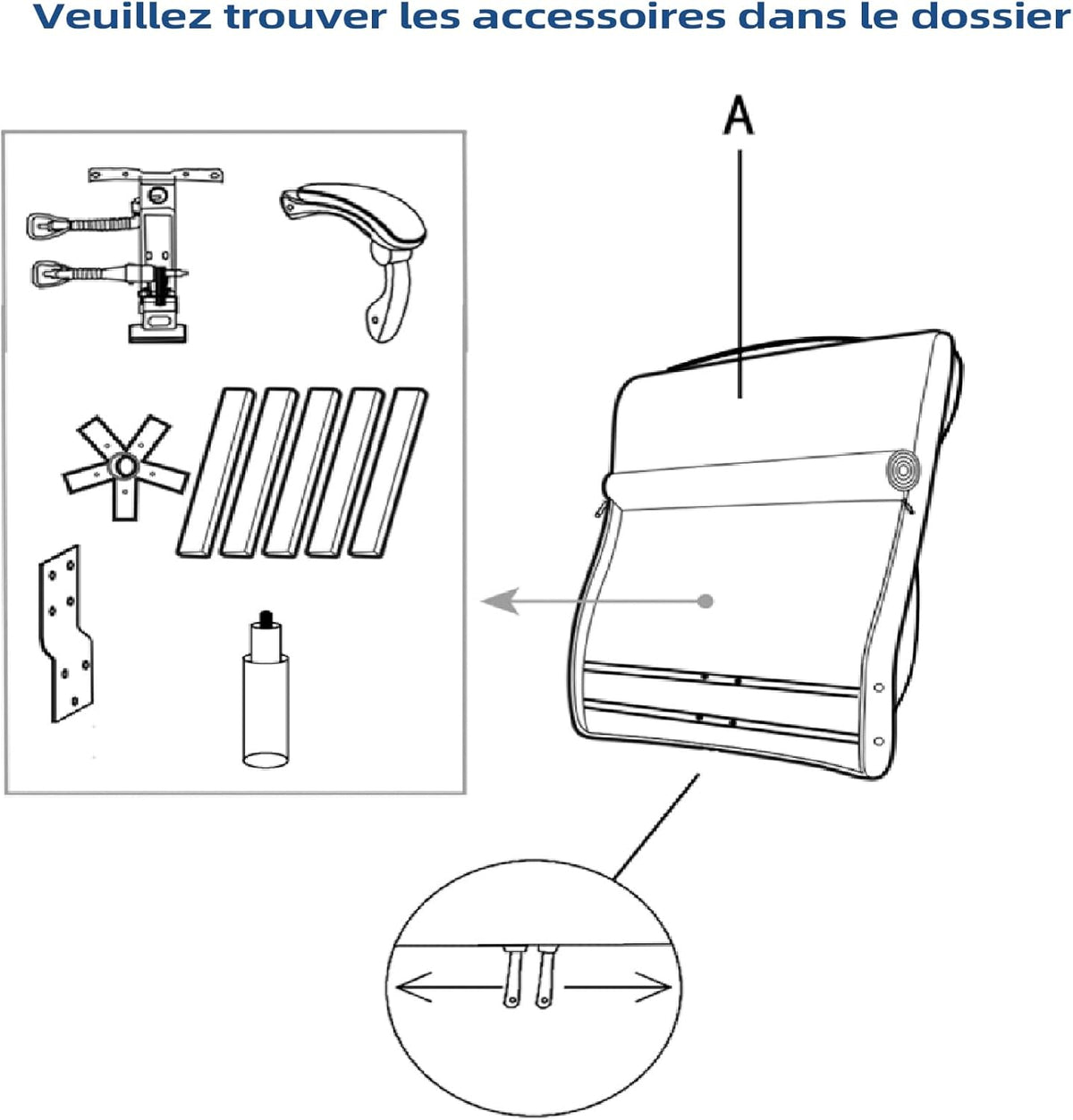 Vinsetto Bureaustoel, ergonomische stoel, draaibare zitting, verstelbare rugleuning, in hoogte verstelbaar, armleuningen, hoofdsteun, voetensteun 65 x 61 x 105-113 cm, grijs