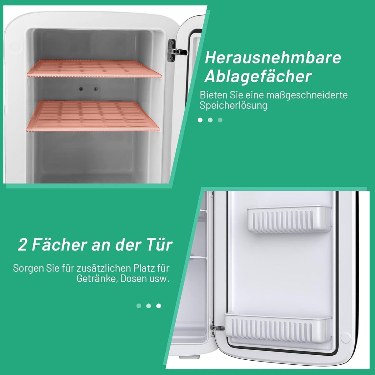 FANTASK 2-in-1 mini-koelkast, 15 liter, kleine koelkast met koel- en verwarmingsfunctie