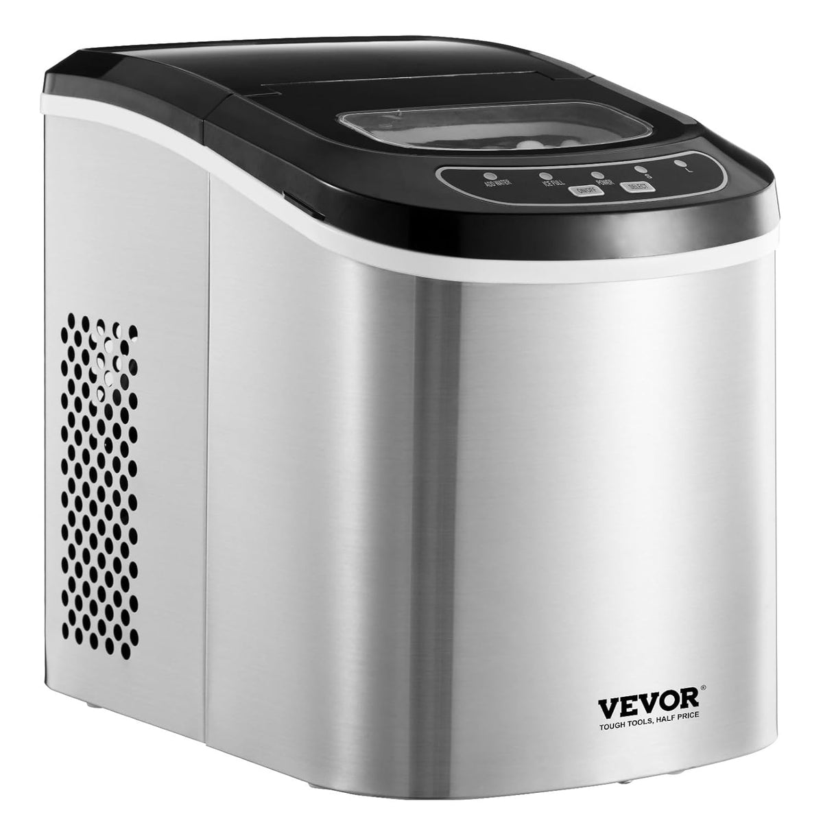 VEVOR Ice Cube Maker, 9 Ice Cubes in 6 Minutes, 15 kg in 24 Hours Portable Self Cleaning with Scoop and Ice Basket for Home, Kitchen, Office, Bar - QUORE