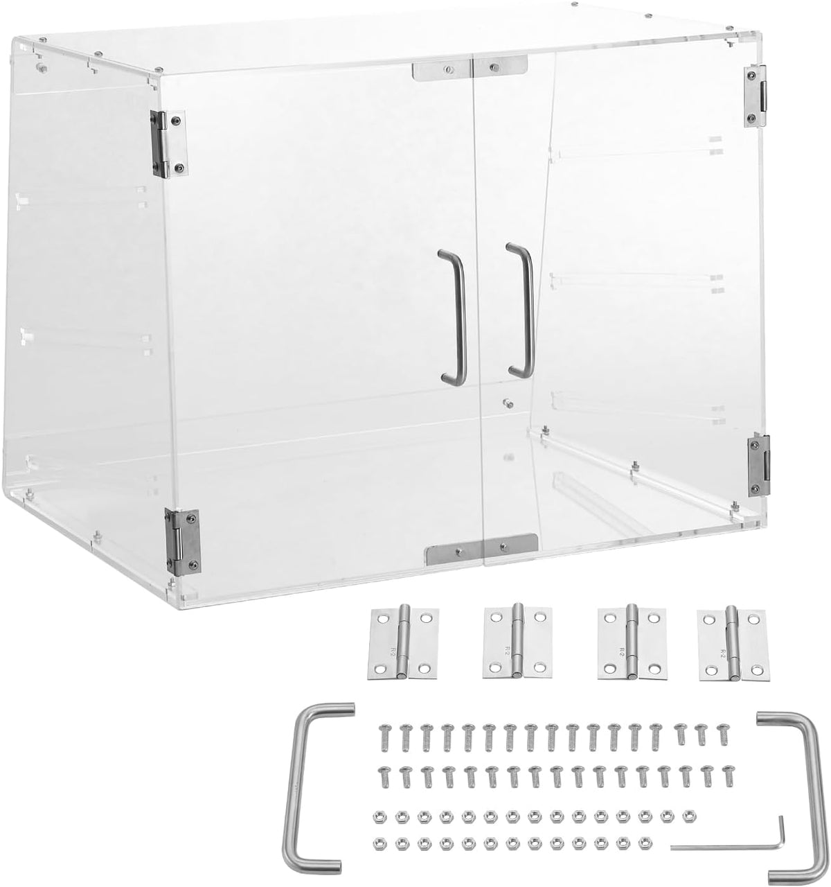 VEVOR Bakstandaard met 3 planken, toegang aan de achterkant, afneembare planken van transparant acryl, gebakstandaard voor zoet brood, 526 x 360 x 415 mm