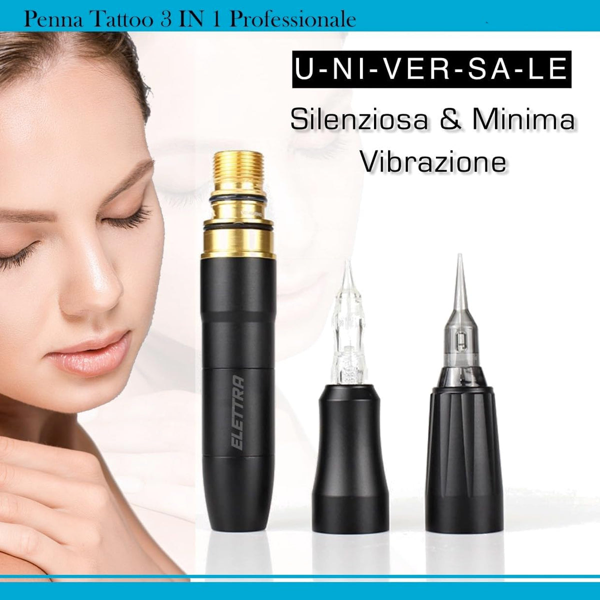 Dermograph Permanente make-up, semi-permanente make-up, tattoo-stift, tattoo-machine, microblading, wenkbrauwtattoo, zwarte dermografiepen