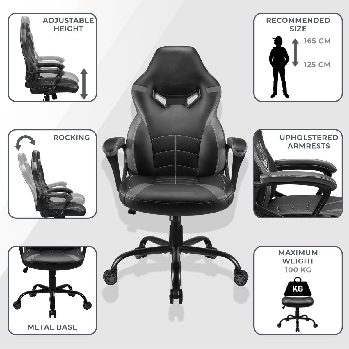 Subsonic Dbz Dragon Ballz Gaming Stoel Of Kantoorstoel, Pop Gamer Stoel Voor Kinderen, Comfortabele Schommelstoel, Geïntegreerde Hoofdsteun En Armleuningen, Ergonomische, In Hoogte Verstelbaar Oranje