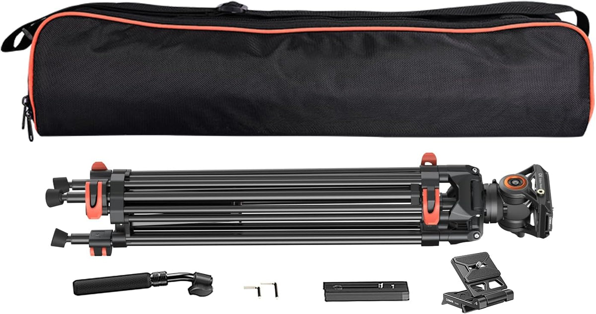 Statief Camera 186 Cm – Camerastatief – Fotostatief – Videostatief – Driepootstatief – 360° Draaibaar & +90°/-75° Kantelbaar – 10 Kg Draagvermogen