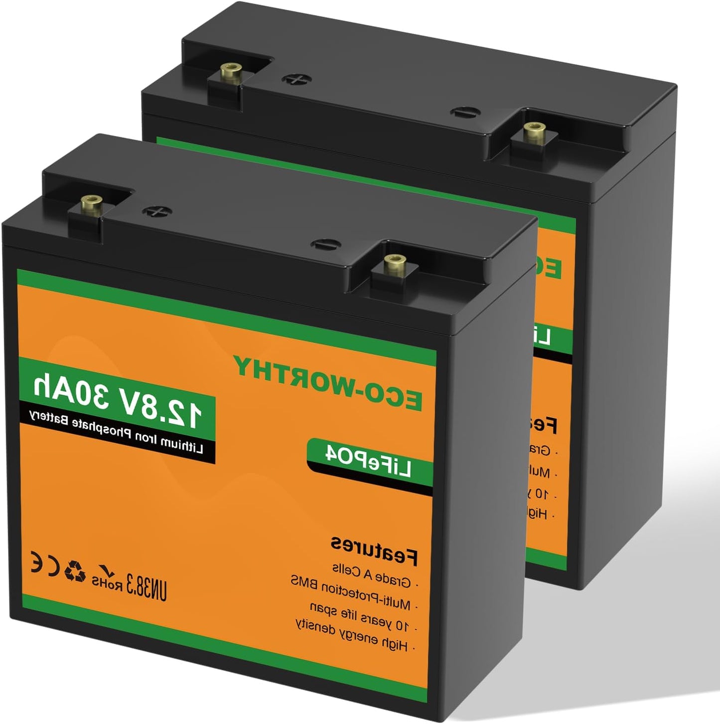 li-ion accu 12V – lithium batterij – LiFePO4 accu – oplaadbare batterij – elektrische accu – 30Ah capaciteit – ingebouwd 25A BMS beveiliging