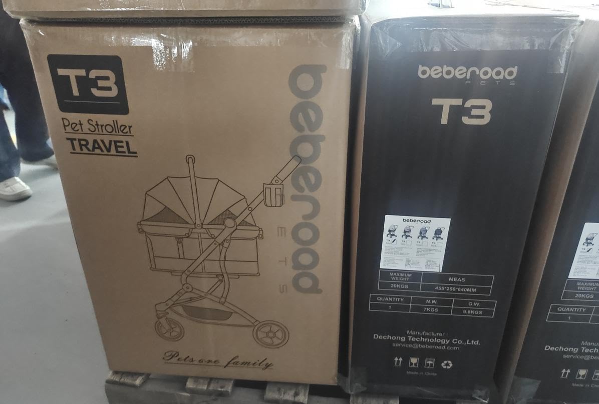 T3 Huisdier kinderwagen 3-in-1 hond kat kinderwagen voor kleine middelgrote honden en katten, opvouwbare lichte puppykinderwagen huisdier huisdier Gear reizen hondenwagen (zwart)