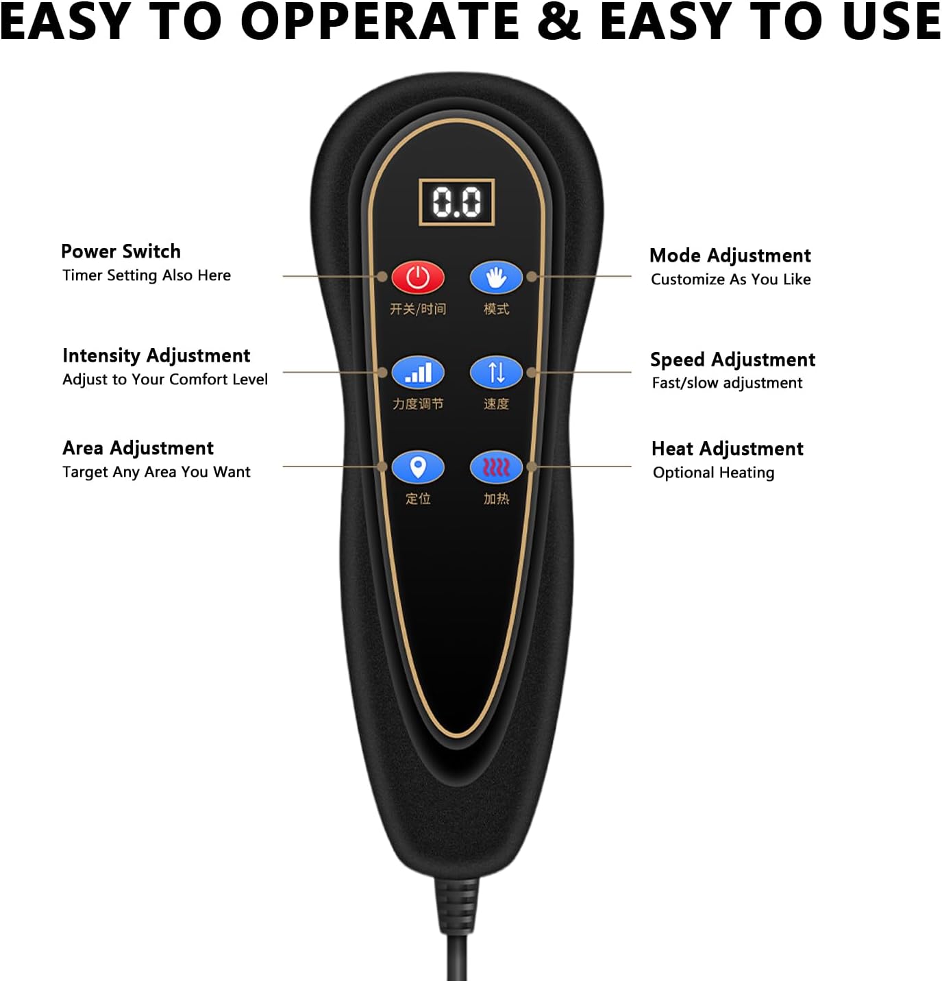 Massagemat voor het hele lichaam met warmtefunctie, massagestoelkussen met 10 vibratiemotoren, suède, elektrische massagepad voor nek, schouders, rug, taille, benen, afneembaar, apart te gebruiken