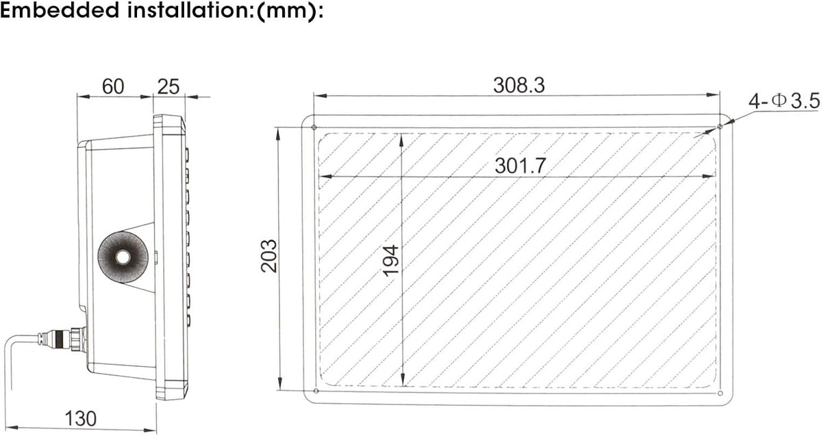 Marine Plotter 10 4 inch LCD Scherm Waterdicht met Geluidsalarm Compatibel met XINUO-MAP en C-Map Kaartsystemen voor Nauwkeurige Scheepsnavigatie