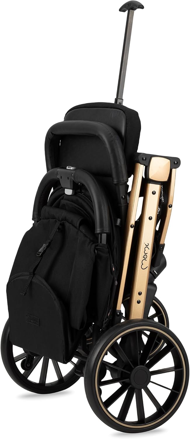MoMi ESTELLE PLUS LIGHT kinderwagen vanaf 6 maand (tot 22 kg), inklapbare buggy met 5-punts veiligheidsgordel, boodschappenmand en ligfunctie, telescopische stang om te trekken, staat na het inklappen