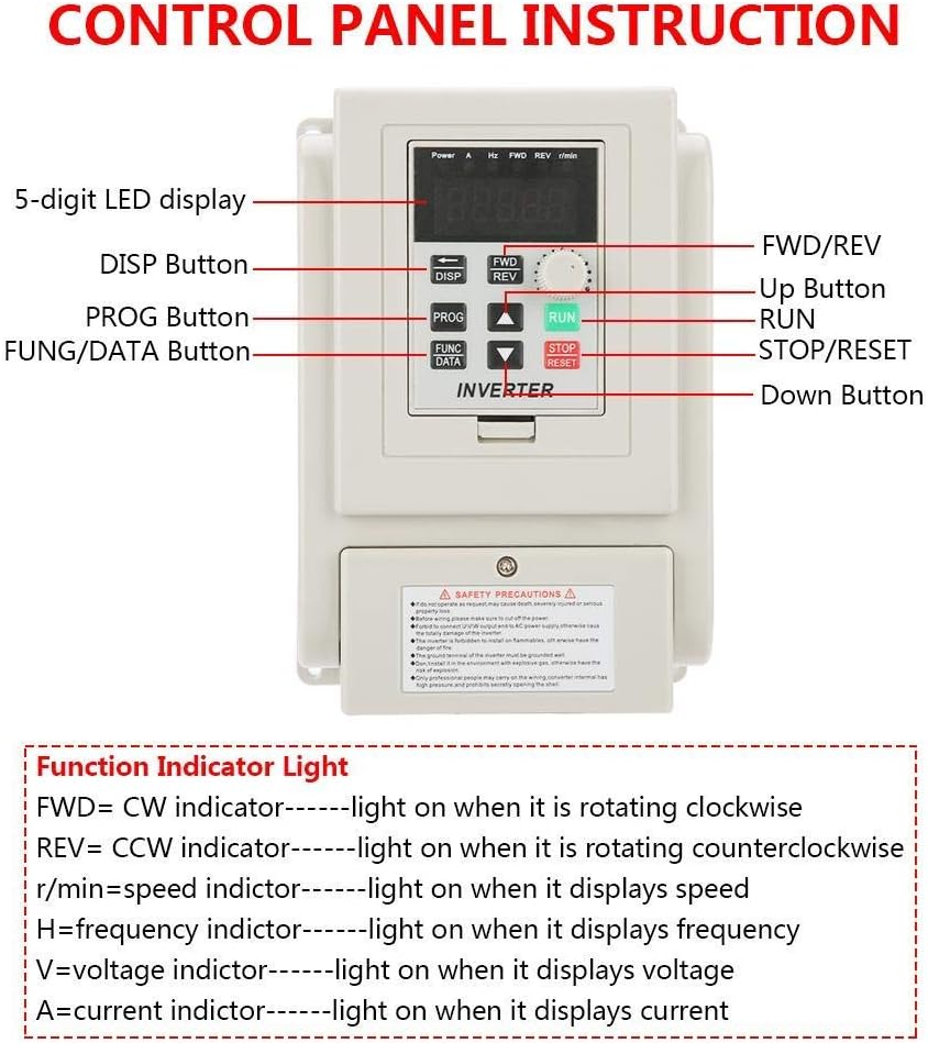 Ccylez VFD-frequentieomvormer, 220 V AC Eenfase AC-frequentieregelaar VFD omvormer voor 3 fasen 4 kW AC-motor met PWM regeling, 3 fase omvormer