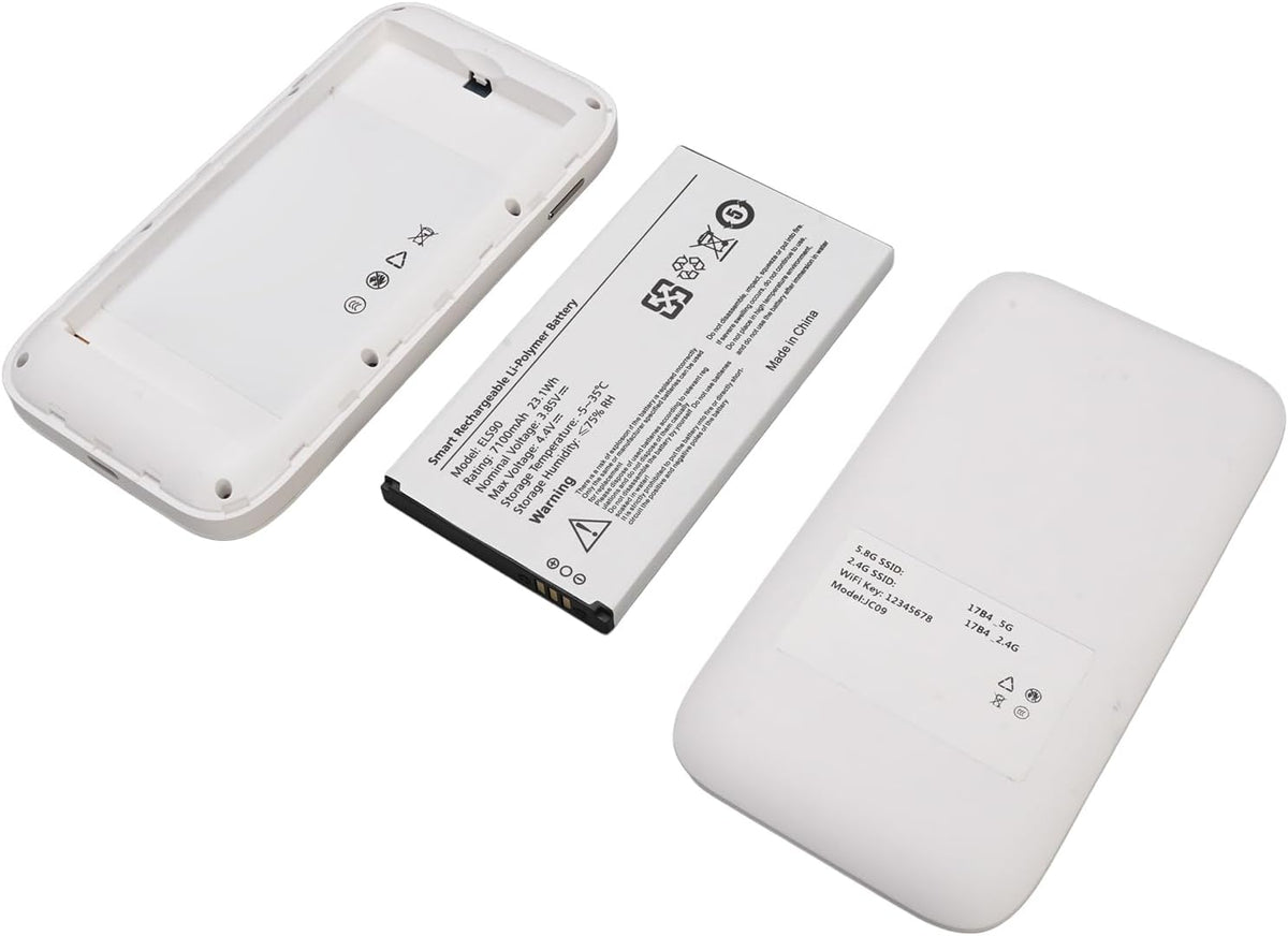 Ejoyous 5G Mobiele Hotspot, Draagbare WiFi-hotspot IP67 Waterdicht 7100 MAh WIFI6 2,4 GHz / 5,8 GHz 16 Apparaten met Simkaartsleuf, voor Reizen Thuis Gamen