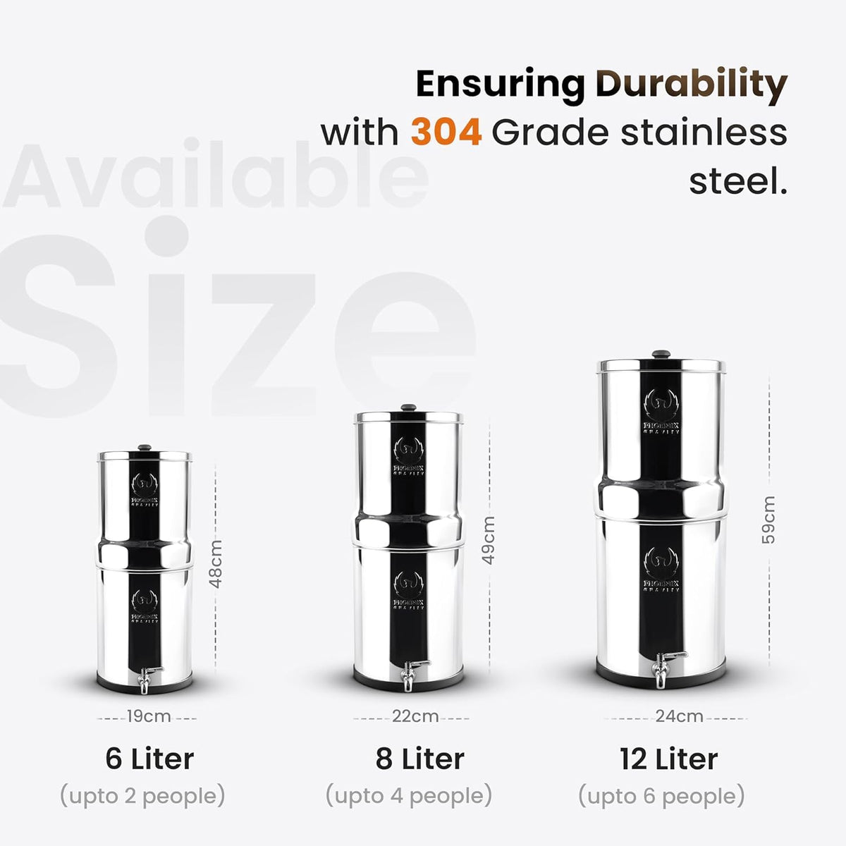 Zwaartekracht Waterfilter – Waterfiltersysteem – Drinkwaterfilter – Waterzuiveraar – Waterfilterkan – 6 Liter – 304 Roestvrij Staal