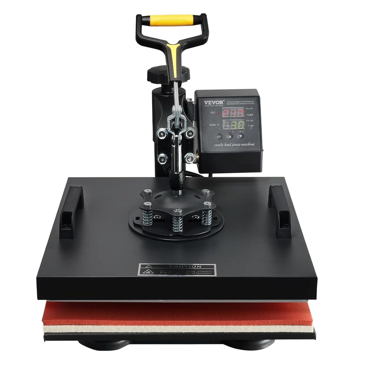 VEVOR Warmtepersmachine 2 in 1 Sublimatie Machine 1500W Warmteoverdrachtsprinter met LCD Digitaal Display en Instelbare Druk Geschikt voor T-shirts Petten Keramische Platen en Vele Andere Materialen