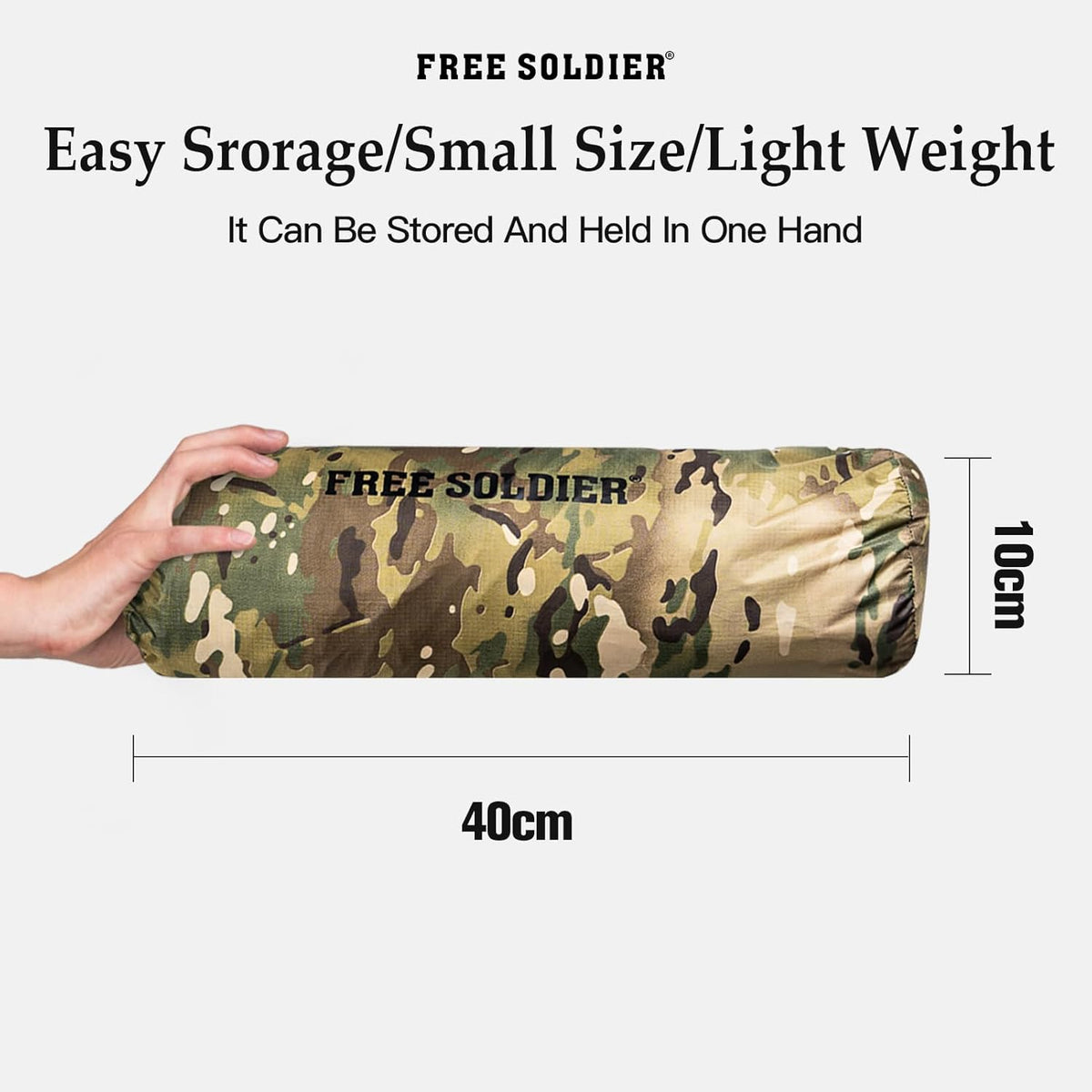 FREE SOLDIER Campingtent, outdoor, ultralichte eenpersoonstent in camouflage, outdoor-camping, 1-persoonstent, avontuurtent, eenvoudig op te bouwen en te dragen, muggenbescherming, waterdicht