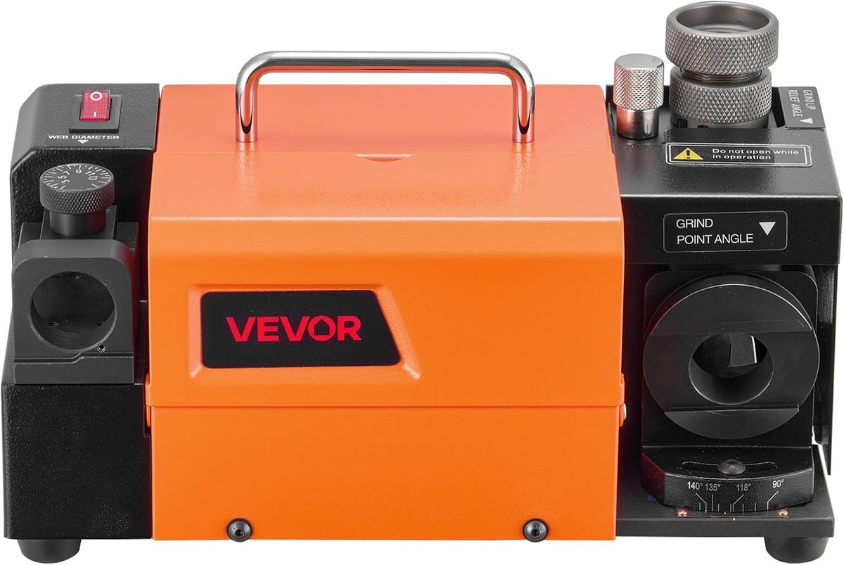 VEVOR MR-13A+ boorslijper, 3-15 mm met instelbare punthoek van 95° tot 135°, 5800 omw/min, hoge snelheid slijpmachine met 13 klemmen en CBN-wiel voor werkplaatsen, garages