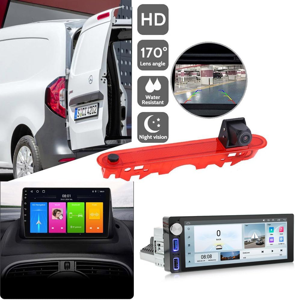 HD GPS Navigatie Autoradio – Multimedia Systeem – Inbouw Radio – Touchscreen Navigatiesysteem – Draadloze CarPlay & Android Auto – Achteruitrijcamera – Stuurbediening – Split-screen Functionaliteit