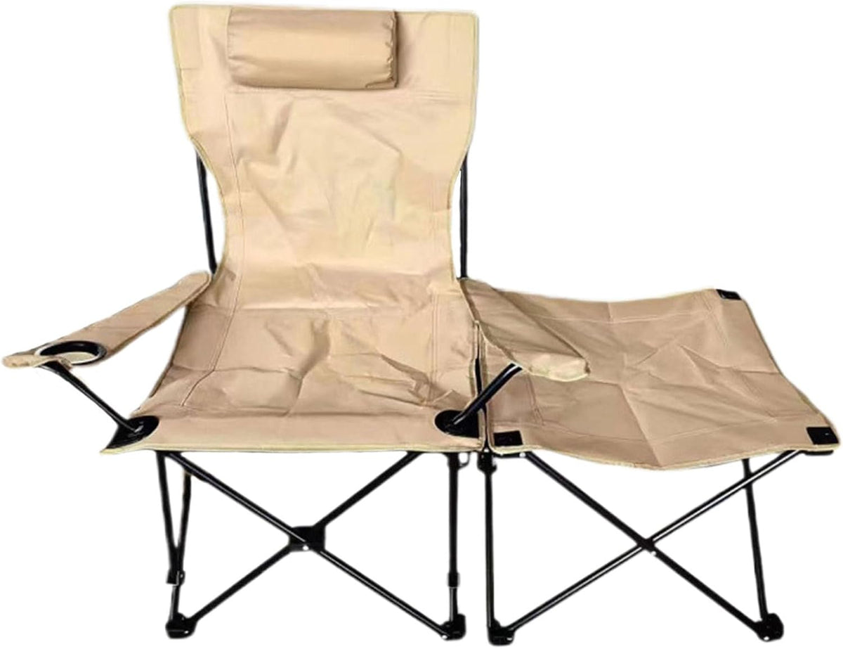 Klapstoel – Vouwstoel – Ligstoel – Lounge stoel – Recliner – Ergonomisch Design – Stevig Frame – Outdoor Loungestoel – Inklapbaar – Khaki