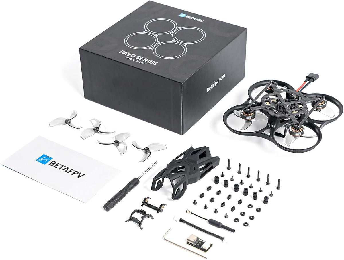 BETAFPV Pavo Femto Brushless Whoop Quadcopter, 2S Pocket drone met HD VTX houder voor O4 Air Unit, F4 2-3S 20A FC, Lava 1102 | 14000 KV motor, voor Flying Smooth Aerial Fotografie Freestyle Flight
