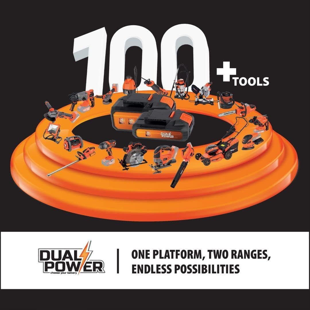 Powerplus Dual Power Accu-grastrimmer POWDPG75420-20 V en 250 mm Ø, met accu en lader, 2-in-1 tuingereedschap als grastrimmer en kantensnijder voor uw tuin