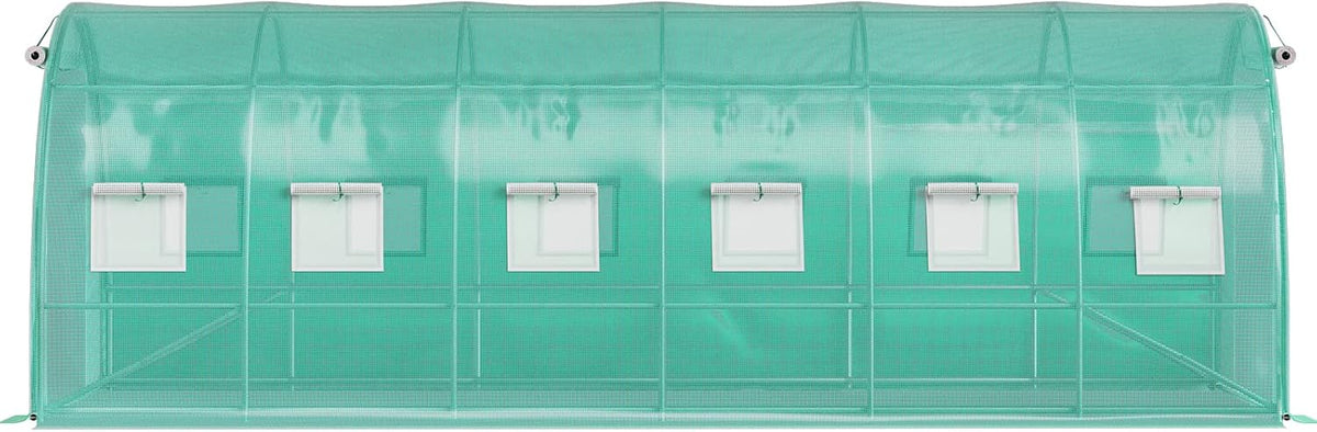 VEVOR Arched roof greenhouse 6.1 x 3 x 2.1 m film greenhouse galvanised steel frame and PE tarpaulin greenhouse tunnel waterproof and UV-resistant tomato greenhouse ideal for growing vegetables flowers