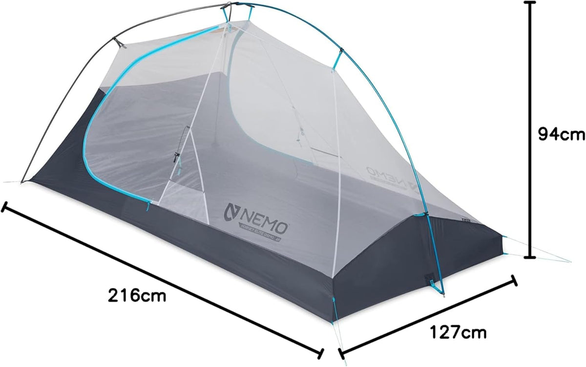 NEMO Apparatuur Hornet Elite OSMO Ultralight Backpacktent - Aluminium/Stormachtige Nacht - 2-persoons