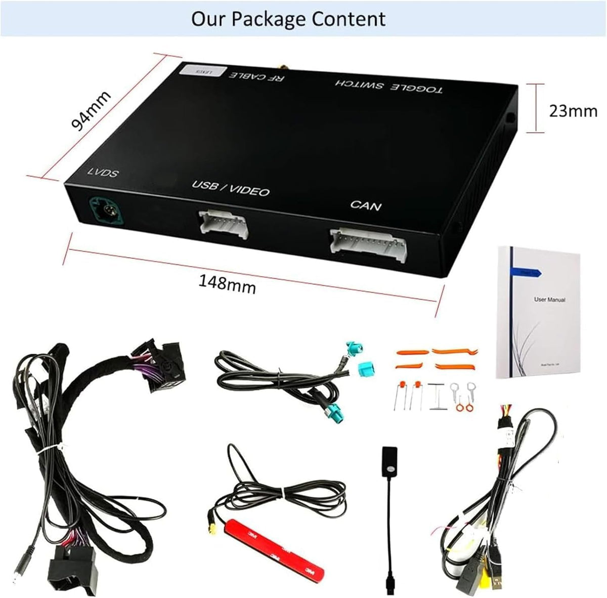 Draadloze CarPlay Kit – Android Auto Adapter – Retrofit Interface – Auto Multimedia Decoder – Mercedes NTG5.0 Upgrade – Ondersteunt Stuurbediening – Compatibel Met Achteruitrijcamera’s