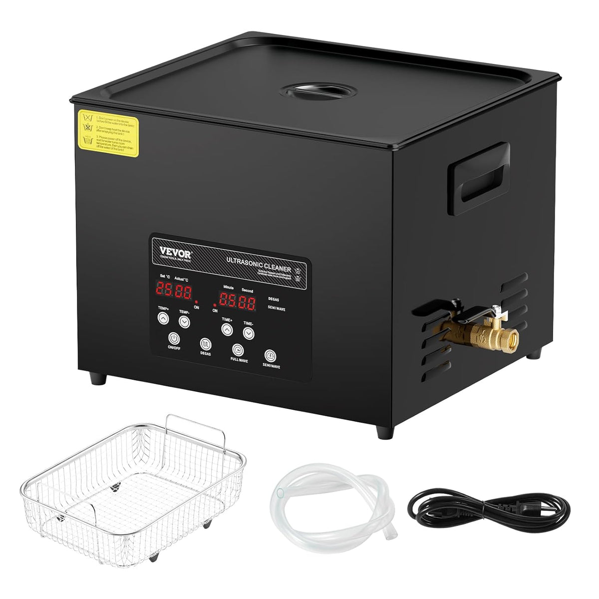 VEVOR Ultrasone reiniger, 15 l, digitale ultrasone reinigingsmachine, 360 W, met delicate modus, industriële 40 kHz ultrasone reiniger met timer en sieradenverwarming