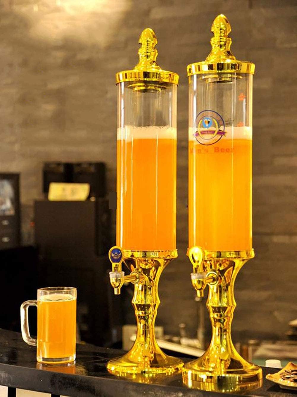 Dispenser - Beverage dispenser - Beer tower dispenser - 3L - Beautiful appearance - Gold