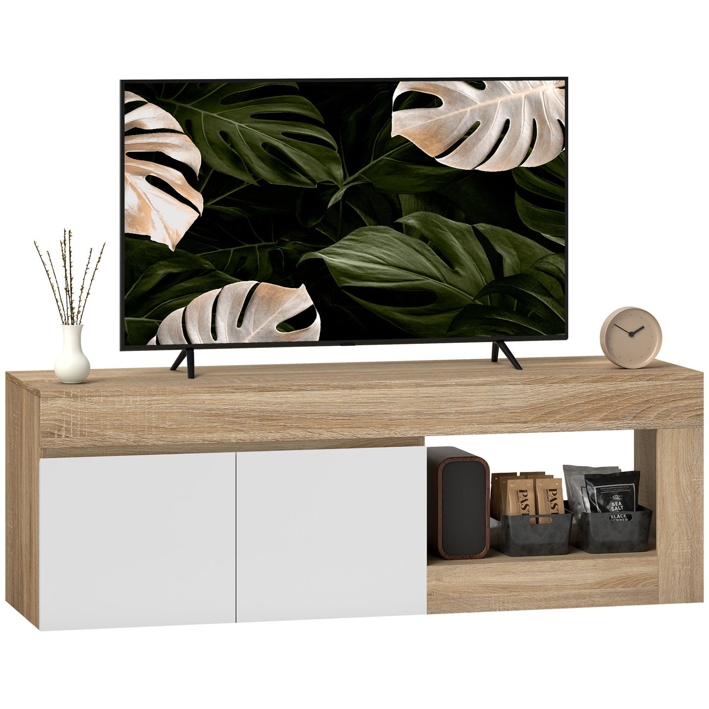 Tv Meubel – Televisiekast – Tv Kast – Mediameubel – Dressoir – Natuurlijke Houtlook – 140x40x48 cm – Zonder Elektriciteit