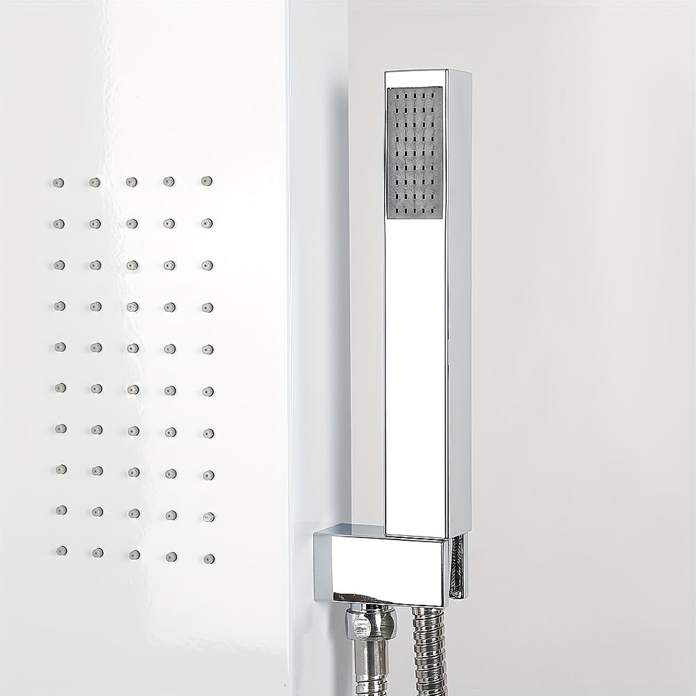 Douchepaneel – Douchekolom – Regendouche – Wandpaneel – Handdouche – 4-Functies – 130 cm Hoog – Duurzaam Corrosiebestendig Materiaal - Wit
